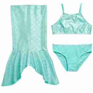 Breaking Waves 3-Pc. Mermaid Tails Bikini & Skirt
